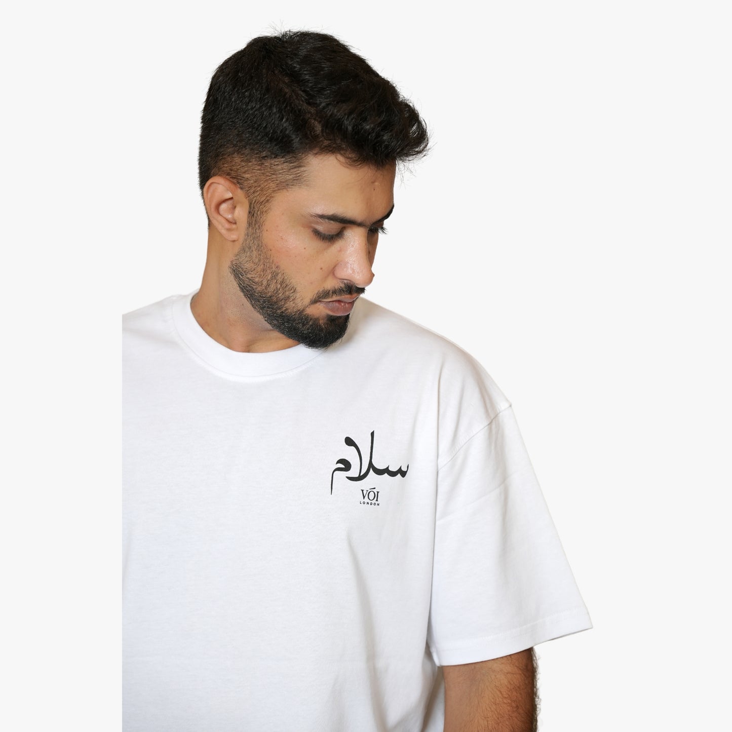VOI SALAAM OVERSIZED T-SHIRT | WHITE  UNISEX PREMIUM T SHIRT IN 100% COTTON