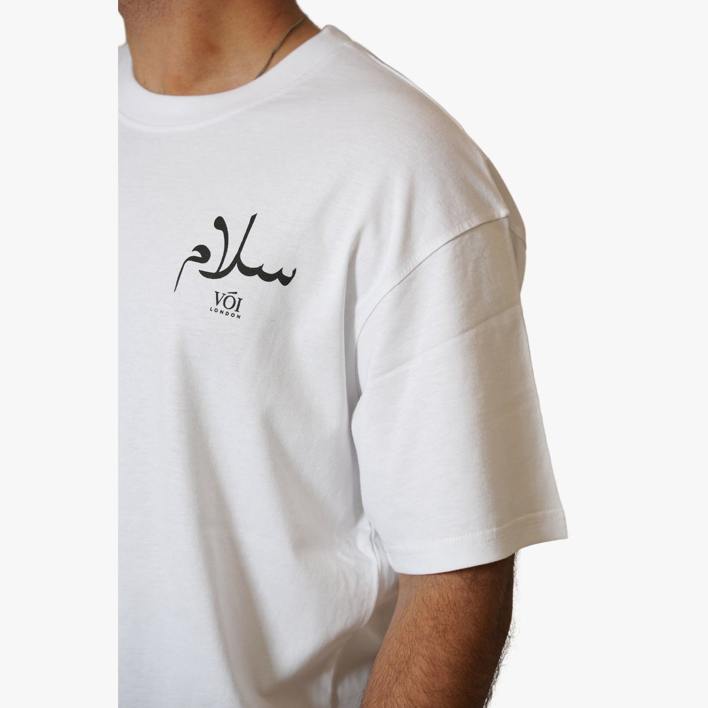 VOI SALAAM OVERSIZED T-SHIRT | WHITE  UNISEX PREMIUM T SHIRT IN 100% COTTON