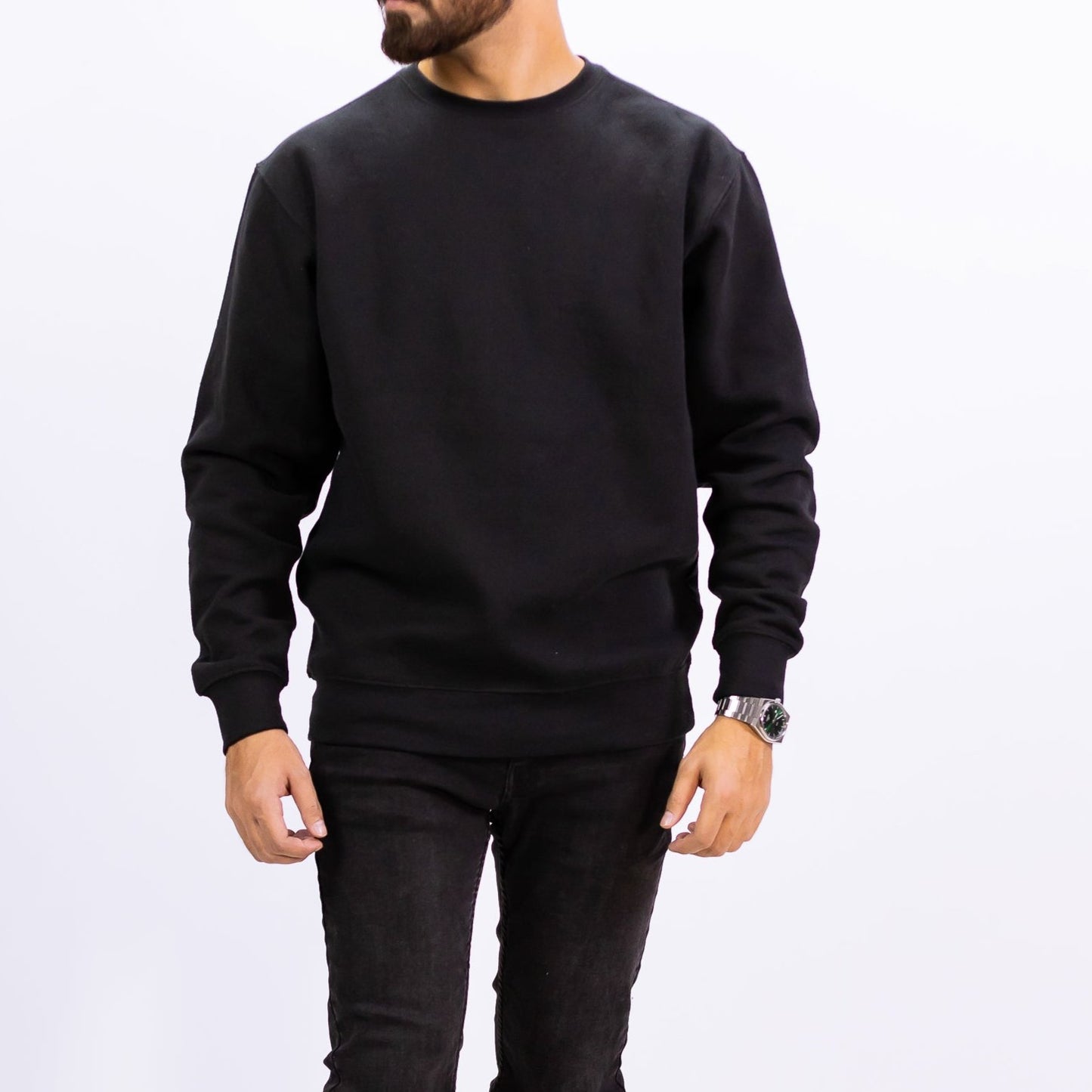 BLACK SWEATSHIRT| UNISEX COTTON FLEECE