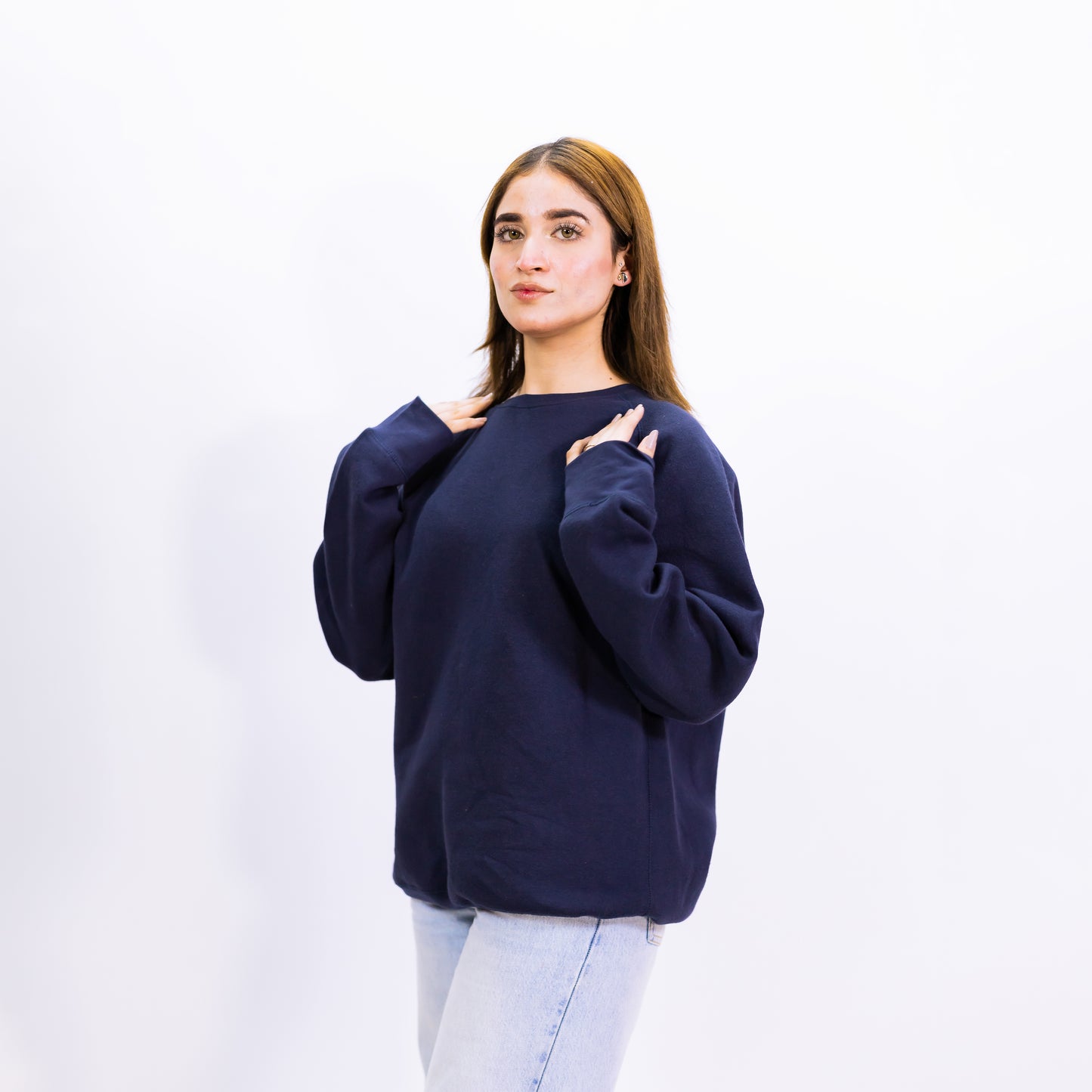 NAVY SWEATSHIRT| UNISEX COTTON FLEECE