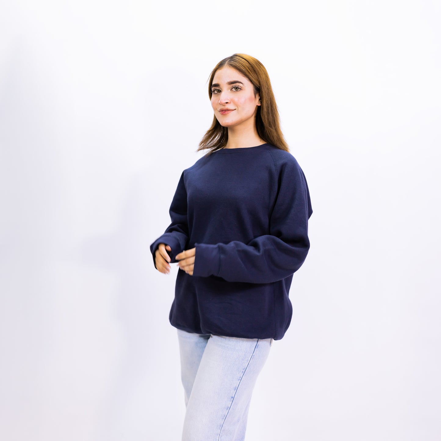 NAVY SWEATSHIRT| UNISEX COTTON FLEECE