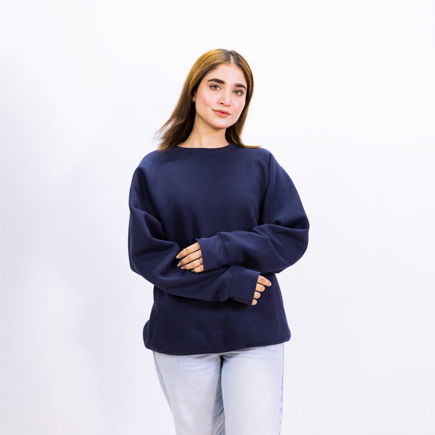 NAVY SWEATSHIRT| UNISEX COTTON FLEECE