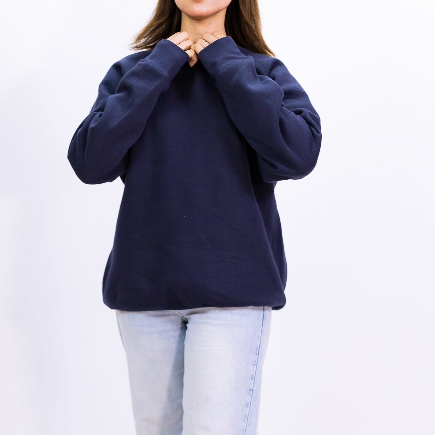 NAVY SWEATSHIRT| UNISEX COTTON FLEECE